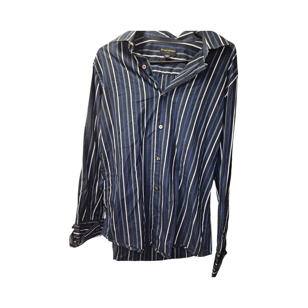Banana Republic Men's Striped Long Sleeve Shirt